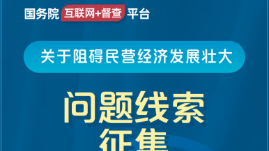 大鸡巴操爆你刺激视频国务院“互联网+督查”平台公开征集阻碍民营经济发展壮大问题线索